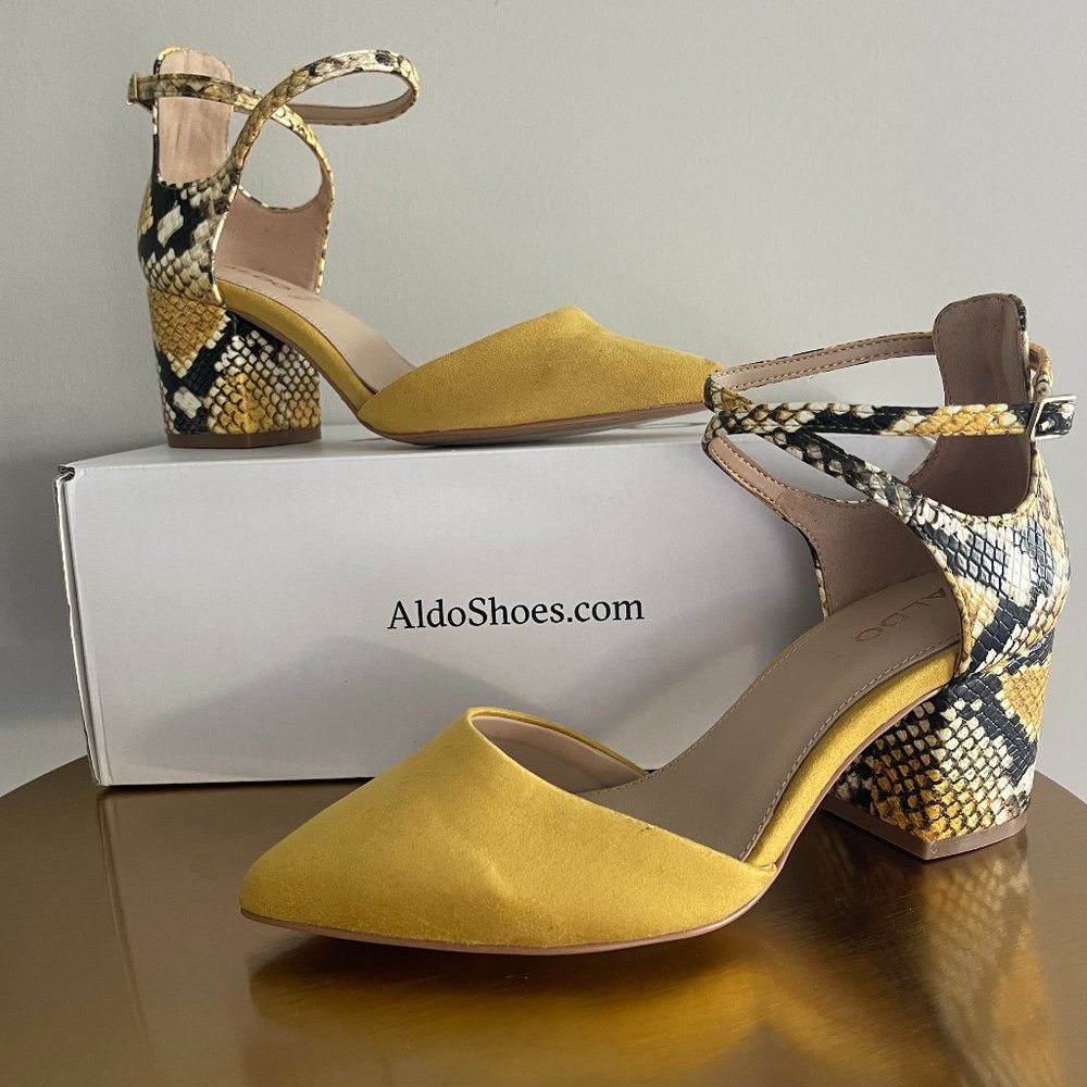 New in Box ALDO Brookshear Yellow, Size 6
